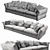 Sleek Flexform Newbridge Sofa 3D model small image 3