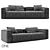 KraftBloom Wooden Sofa: 320x127x85cm 3D model small image 3