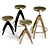 Ghidini1961 Leporello: Elegant Brass Stool 3D model small image 1