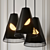 Sleek Hyperbola Pendant Light 3D model small image 1