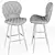 Sleek Hiro Bar Chair 3D model small image 3