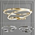 Chic Aluminium LED Chandelier 3D model small image 1