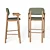 Elegant Beechwood Bar Chair 3D model small image 2