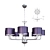 Czarina Glass Chandelier with Purple Satin Shade 3D model small image 1