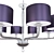 Czarina Glass Chandelier with Purple Satin Shade 3D model small image 2