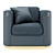 Elegant Augusta Armchair by Volpi 3D model small image 2