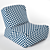 Stripe Lounger: Weatherproof Outdoor Bean Bag 3D model small image 2