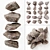 River Stone Splinter - Natural Rock for Decoration 3D model small image 2