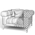 Elegant AURELIO Armchair 3D model small image 3