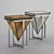 Modern Coffee Table with Wood and Marble Options - 500 x 500 x 700 Size 3D model small image 1
