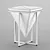 Modern Coffee Table with Wood and Marble Options - 500 x 500 x 700 Size 3D model small image 3