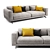 Elegant Vibieffe Fancy Sectional Sofa 3D model small image 1