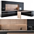 Sleek L-shaped Black Kitchen 3D model small image 1