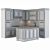 Sleek Black Kitchen Set 3D model small image 2