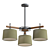 Scandinavian Style Wood and Fabric Chandelier 3D model small image 1