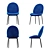 Blue Velvet Loft Style Chair 3D model small image 2