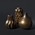 Golden Luxe Ceramic Vases 3D model small image 1