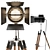 PBR Theater Lamp on Tripod 3D model small image 2