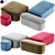 Contemporary Pouf Set 3D model small image 1