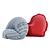 Comfy Love Heart Pillow Set 3D model small image 1