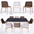 Elegant Damble Chair Luxurious Tai-ga Table 3D model small image 2