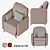 Cozy Recliner Sofa with Pillows 3D model small image 1