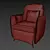 Cozy Recliner Sofa with Pillows 3D model small image 3