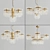 Elegant Gold Meise Pendant Light 3D model small image 1