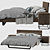 Article Taiga King Bed and Nightstand 3D model small image 1