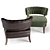 Elegant Velvet Accent Chair 3D model small image 2