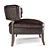 Elegant Velvet Accent Chair 3D model small image 3