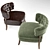 Elegant Velvet Accent Chair 3D model small image 4