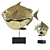 Golden Moonfish Sculpture - Elegant and Eye-Catching 3D model small image 1