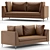 Denelli Charles Leather Sofa: Sleek and Sophisticated 3D model small image 1