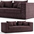 Elegant Alexandra Fabric Sofa 3D model small image 1