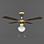 EGLO Tiggano Chandelier Fan - Modern Ceiling Light with Antique Brass and Wood Finishes 3D model small image 4