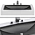 Black Rectangular Drop-in Bathroom Sink 3D model small image 1