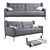 Aneto Gala Sofa Bed 3D model small image 1