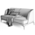 Luxurious Velvet Sofa by Novamobili 3D model small image 4