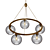 Elegant Glass & Brass Chandelier 3D model small image 2