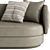 Sleek Leather and Fabric Sofa 3D model small image 2