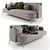 Minotti Tape Sofa: Elegant Grey Seating 3D model small image 1