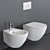 Elegant Esedra Wall-Hung Toilets & Bidets 3D model small image 1