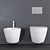 Elegant Esedra Wall-Hung Toilets & Bidets 3D model small image 3