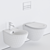 Elegant Esedra Wall-Hung Toilets & Bidets 3D model small image 5