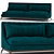 Galatea Classic Velvet Sofa 3D model small image 1