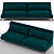 Galatea Classic Velvet Sofa 3D model small image 2