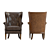 Elegant Maya Wing Armchair 3D model small image 3