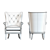 Elegant Maya Wing Armchair 3D model small image 4