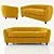 Elegant Geneva Gold 2.5 Seater 3D model small image 1